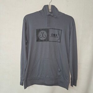Momentum OBX Hoodie Men Medium Gray Outer Banks NC Graphic Pullover Comfort Gear